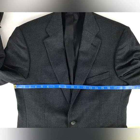 Turnbury Charcoal Gray Herringbone Classic Notch Lapel Sport Coat | 38R - Picture 12 of 14